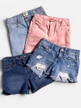 Kids Girls Size 6 Shorts Jeans Denim Bundle Lot Oshkosh Lee Old Navy CatJack